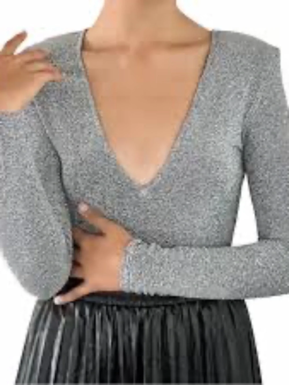 Zara S Metallic Thread Bodysuit